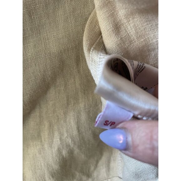 L'AGENCE Women's Dolly Double Breasted Sand Crop Linen Blazer Jacket Sz Small - Picture 10 of 13